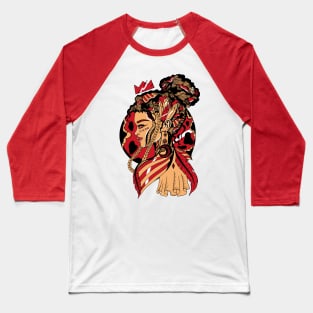 Red and Cream Beauty Queen Baseball T-Shirt